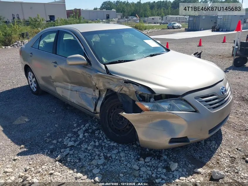 TOYOTA CAMRY 2007, VIN 4T1BE46K87U145683
