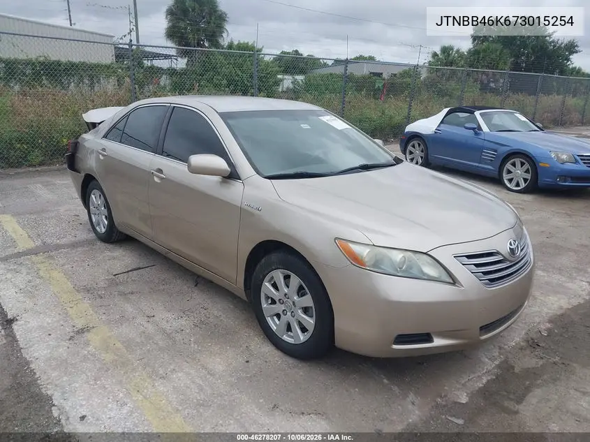 TOYOTA CAMRY 2007, VIN JTNBB46K673015254