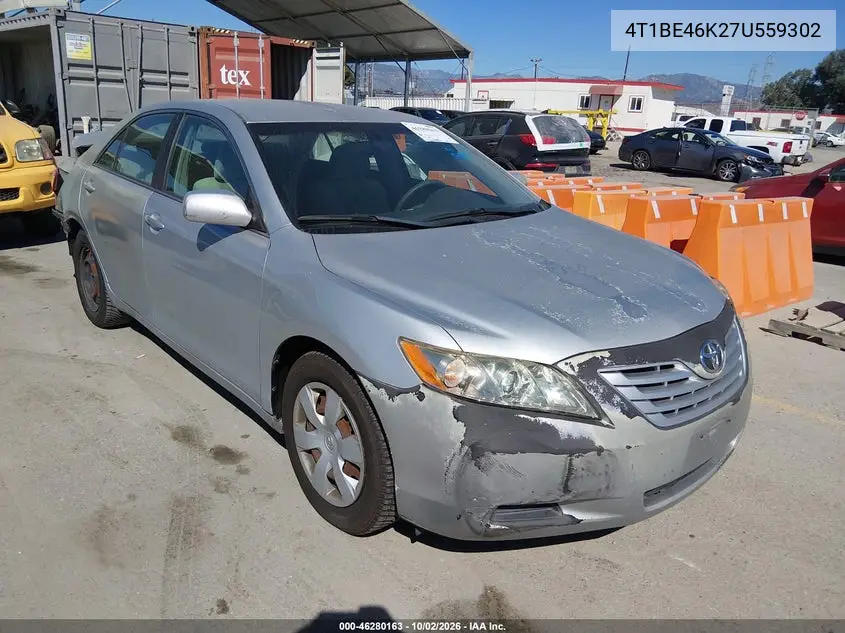 TOYOTA CAMRY 2007, VIN 4T1BE46K27U559302