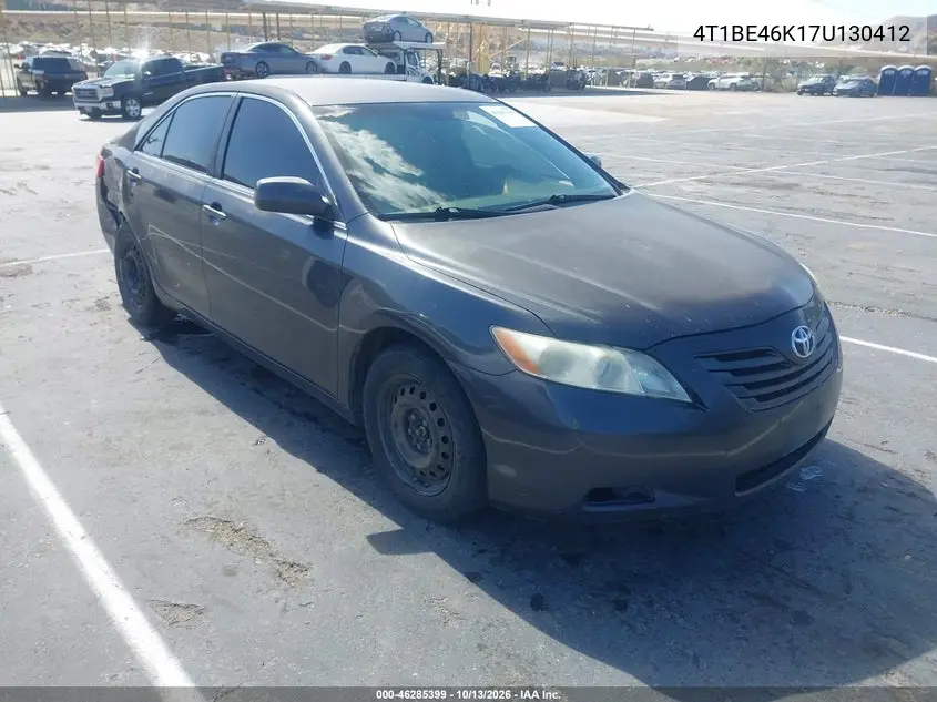 TOYOTA CAMRY 2007, VIN 4T1BE46K17U130412