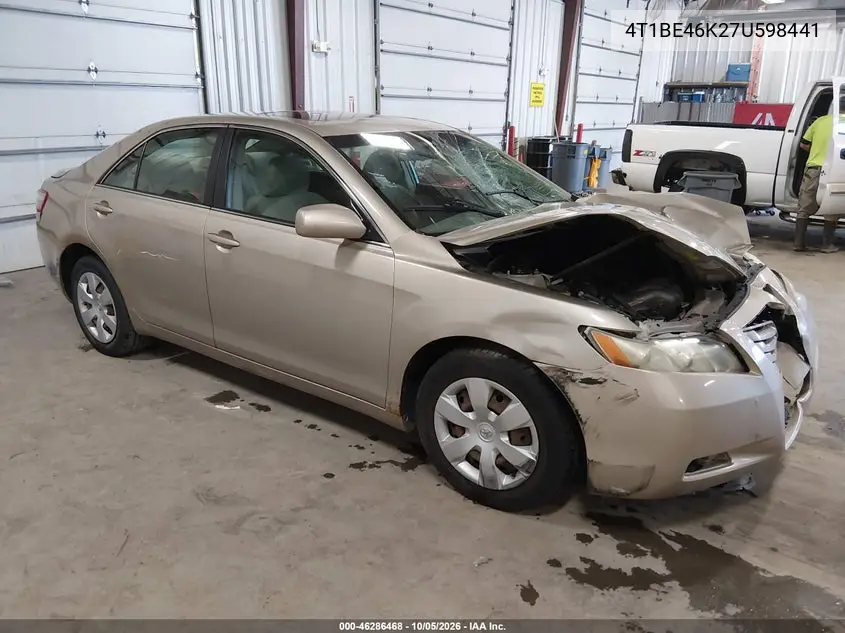 TOYOTA CAMRY 2007, VIN 4T1BE46K27U598441