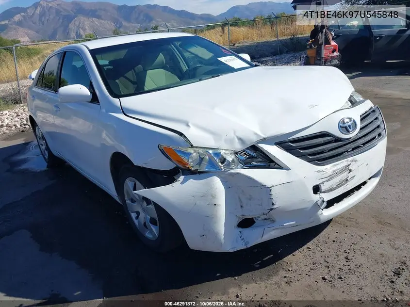 TOYOTA CAMRY 2007, VIN 4T1BE46K97U545848