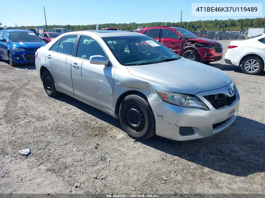 TOYOTA CAMRY 2007, VIN 4T1BE46K37U119489