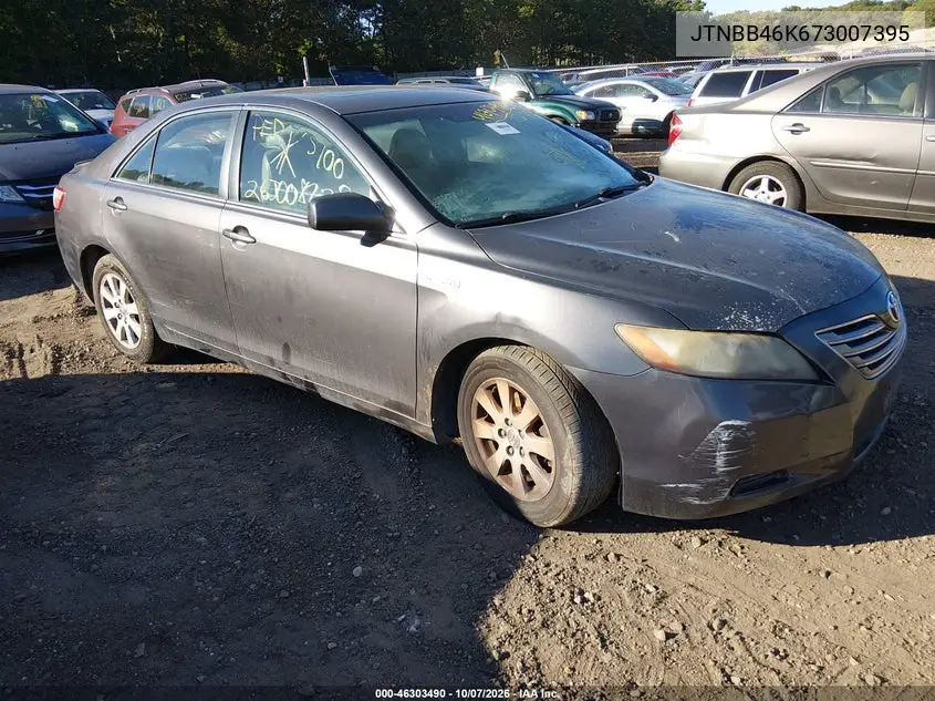 TOYOTA CAMRY 2007, VIN JTNBB46K673007395
