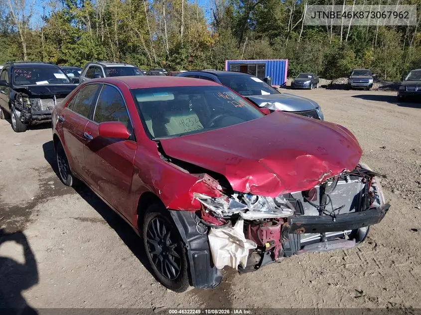 TOYOTA CAMRY 2007, VIN JTNBE46K873067962
