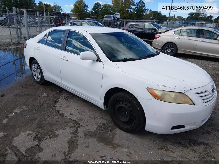 TOYOTA CAMRY 2007, VIN 4T1BE46K57U669499