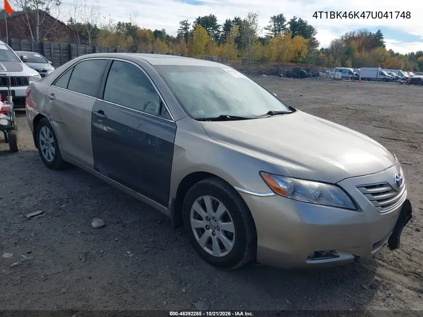 TOYOTA CAMRY 2007, VIN 4T1BK46K47U041748