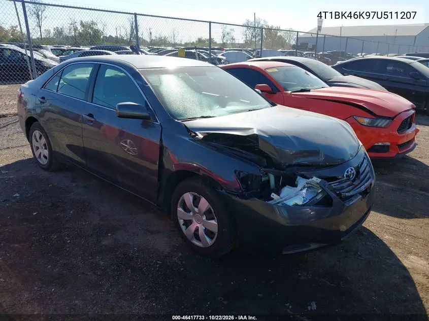TOYOTA CAMRY 2007, VIN 4T1BK46K97U511207