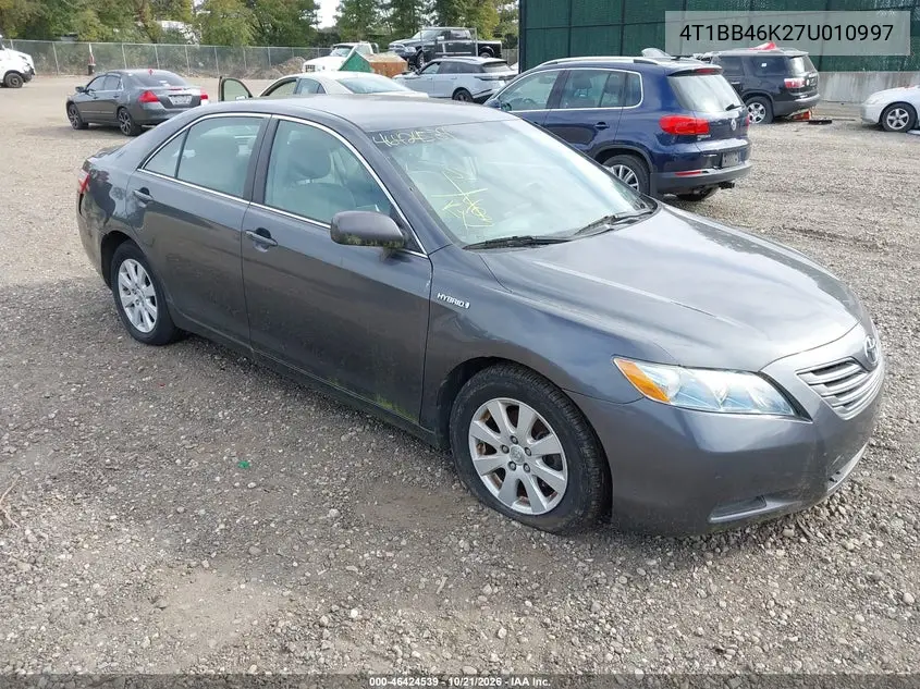 TOYOTA CAMRY 2007, VIN 4T1BB46K27U010997