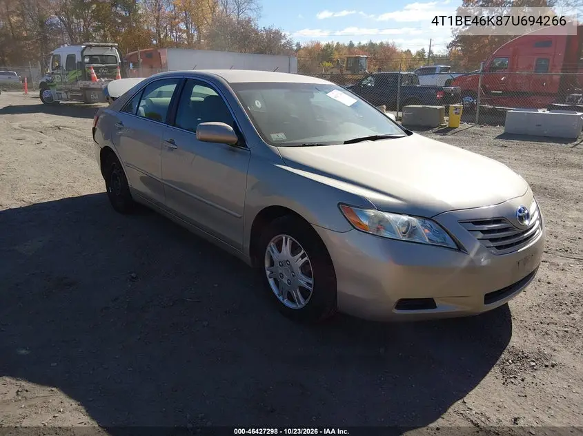 TOYOTA CAMRY 2007, VIN 4T1BE46K87U694266