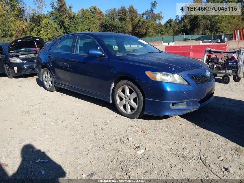 TOYOTA CAMRY 2007, VIN 4T1BK46K97U045116