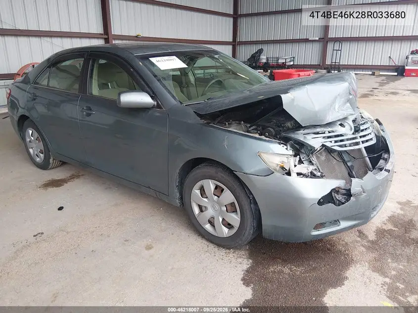 TOYOTA CAMRY 2008, VIN 4T4BE46K28R033680
