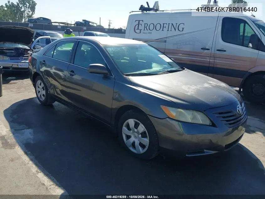 TOYOTA CAMRY 2008, VIN 4T4BE46K78R016440