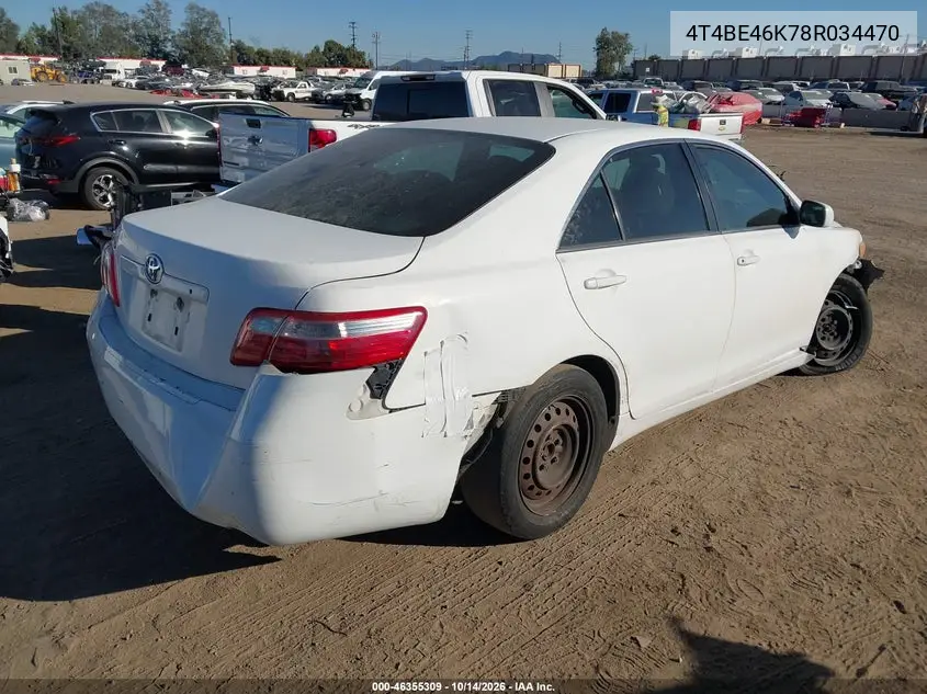 2008 TOYOTA CAMRY VIN 4T4BE46K78R034470 — фото 4