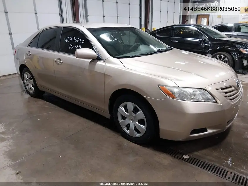 TOYOTA CAMRY 2008, VIN 4T4BE46K88R035059
