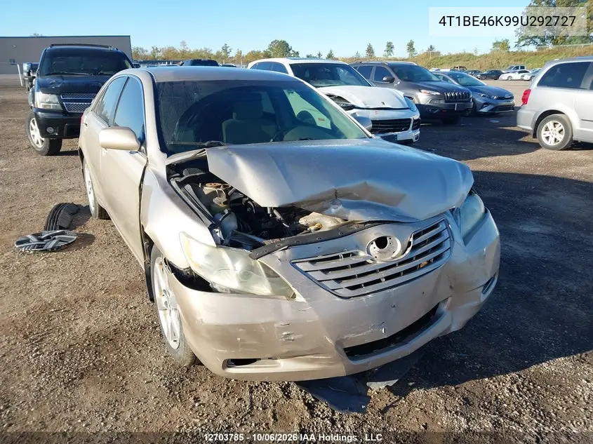 TOYOTA CAMRY 2009, VIN 4T1BE46K99U292727