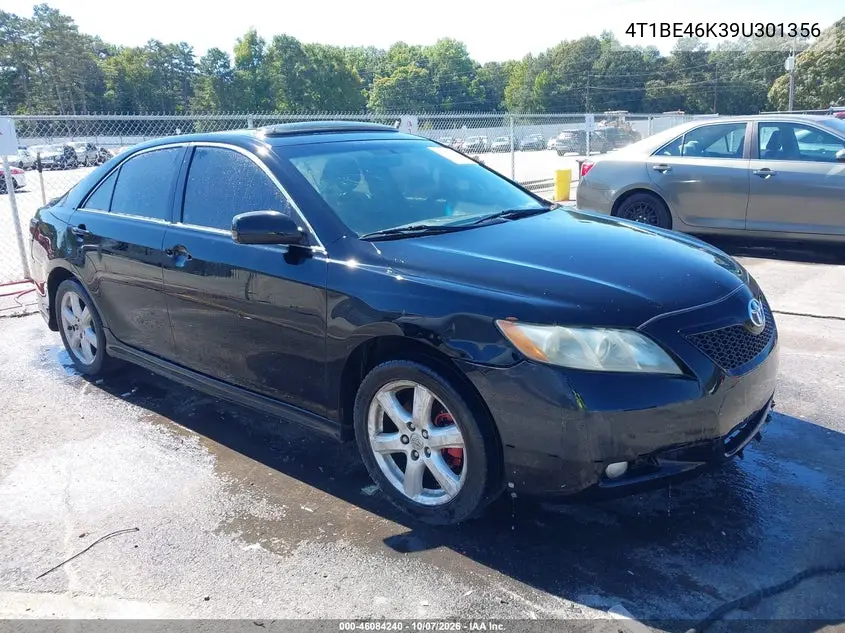 TOYOTA CAMRY 2009, VIN 4T1BE46K39U301356