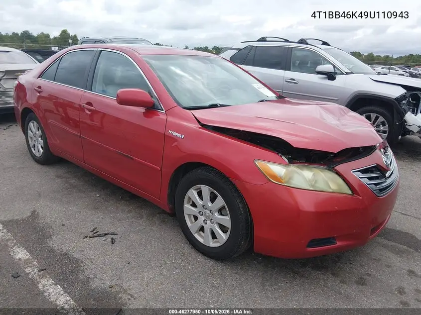 TOYOTA CAMRY 2009, VIN 4T1BB46K49U110943
