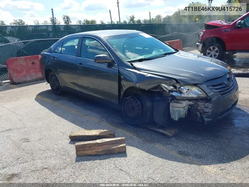 TOYOTA CAMRY 2009, VIN 4T1BE46KX9U415726