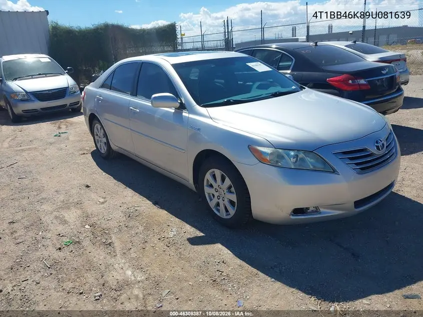 TOYOTA CAMRY 2009, VIN 4T1BB46K89U081639