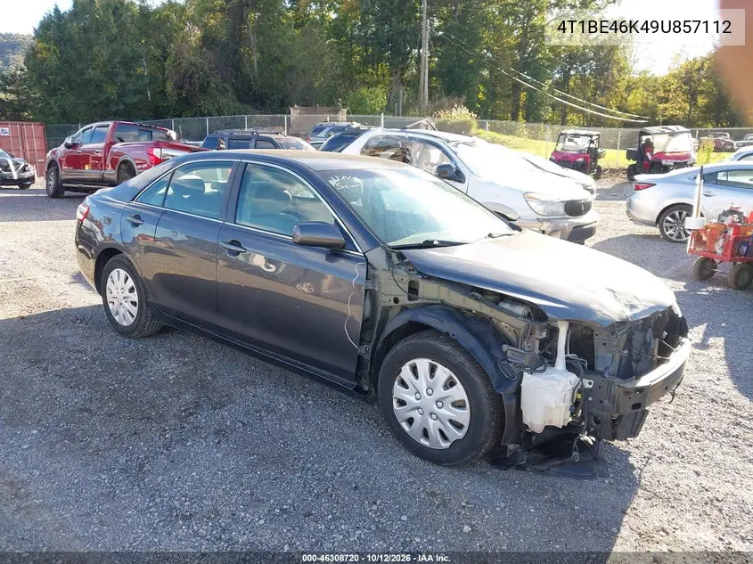 TOYOTA CAMRY 2009, VIN 4T1BE46K49U857112