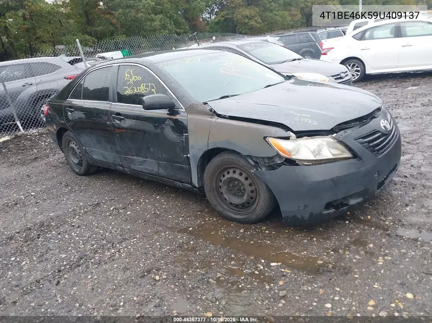 TOYOTA CAMRY 2009, VIN 4T1BE46K59U409137