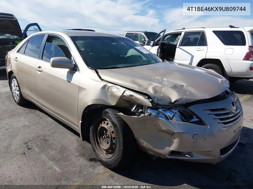 TOYOTA CAMRY 2009, VIN 4T1BE46KX9U809744