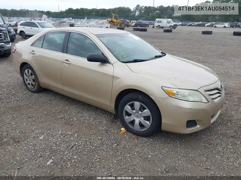 TOYOTA CAMRY 2010, VIN 4T1BF3EK1AU054514