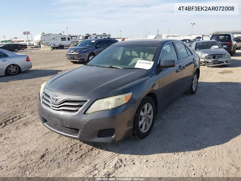 2010 TOYOTA CAMRY VIN 4T4BF3EK2AR072008 — фото 2