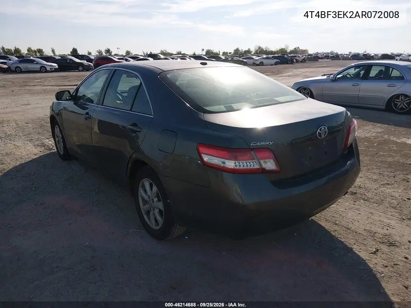 2010 TOYOTA CAMRY VIN 4T4BF3EK2AR072008 — фото 3