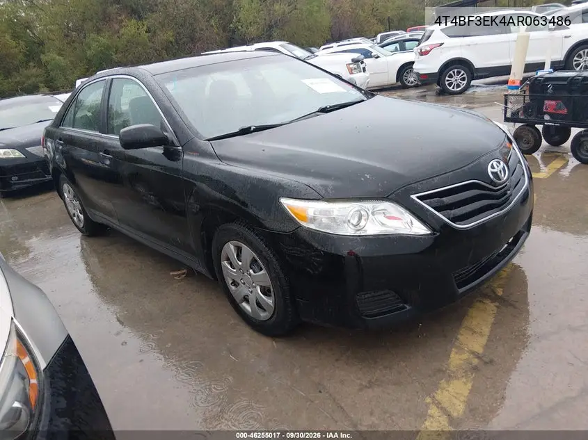 TOYOTA CAMRY 2010, VIN 4T4BF3EK4AR063486