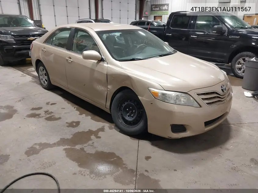 TOYOTA CAMRY 2010, VIN 4T1BF3EK1AU111567