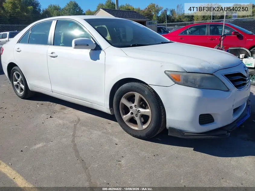 TOYOTA CAMRY 2010, VIN 4T1BF3EK2AU540250