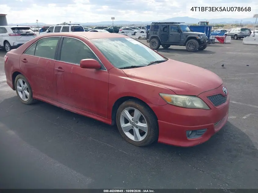 TOYOTA CAMRY 2010, VIN 4T1BF3EK5AU078668