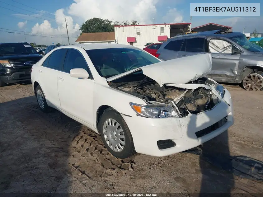 TOYOTA CAMRY 2010, VIN 4T1BF3EK7AU511312