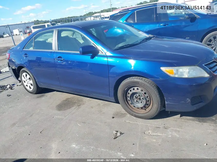 TOYOTA CAMRY 2010, VIN 4T1BF3EK3AU514143