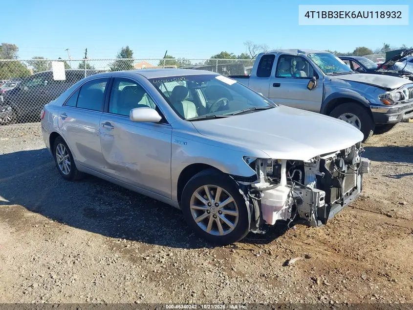 TOYOTA CAMRY 2010, VIN 4T1BB3EK6AU118932