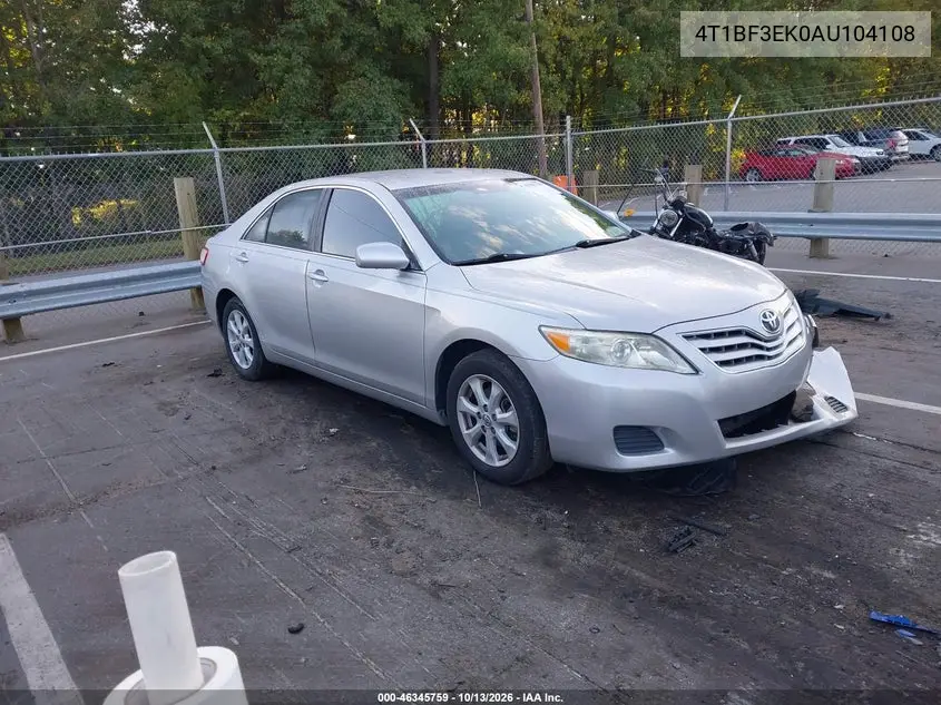 TOYOTA CAMRY 2010, VIN 4T1BF3EK0AU104108