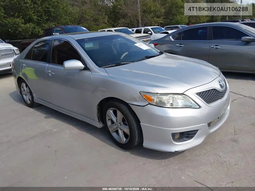 TOYOTA CAMRY 2010, VIN 4T1BK3EK0AU106288