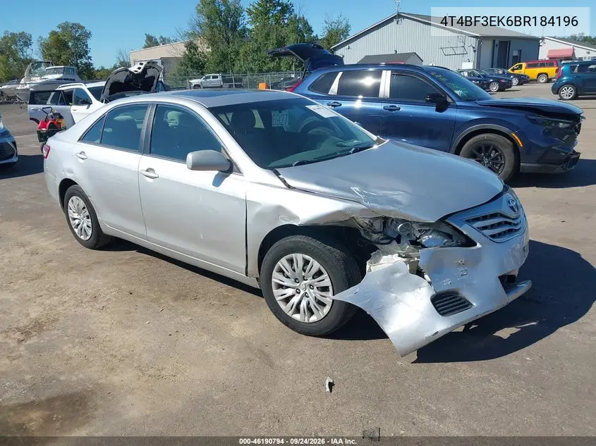 TOYOTA CAMRY 2011, VIN 4T4BF3EK6BR184196