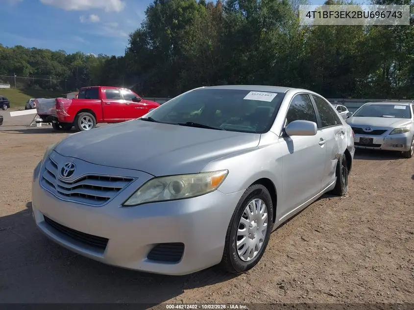 2011 TOYOTA CAMRY VIN 4T1BF3EK2BU696743 — фото 2