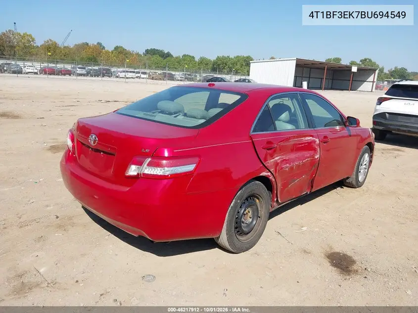 2011 TOYOTA CAMRY VIN 4T1BF3EK7BU694549 — фото 4