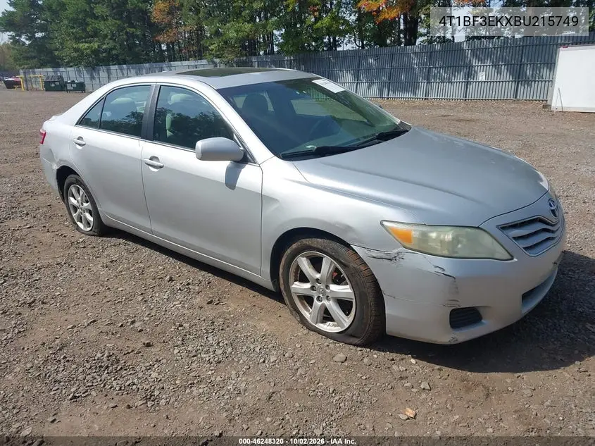 TOYOTA CAMRY 2011, VIN 4T1BF3EKXBU215749