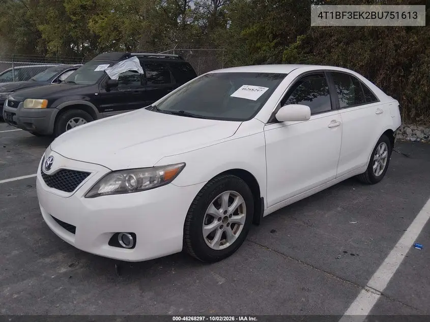 2011 TOYOTA CAMRY VIN 4T1BF3EK2BU751613 — фото 2
