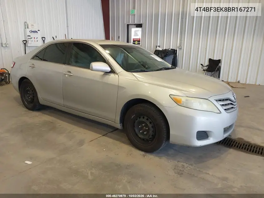 TOYOTA CAMRY 2011, VIN 4T4BF3EK8BR167271