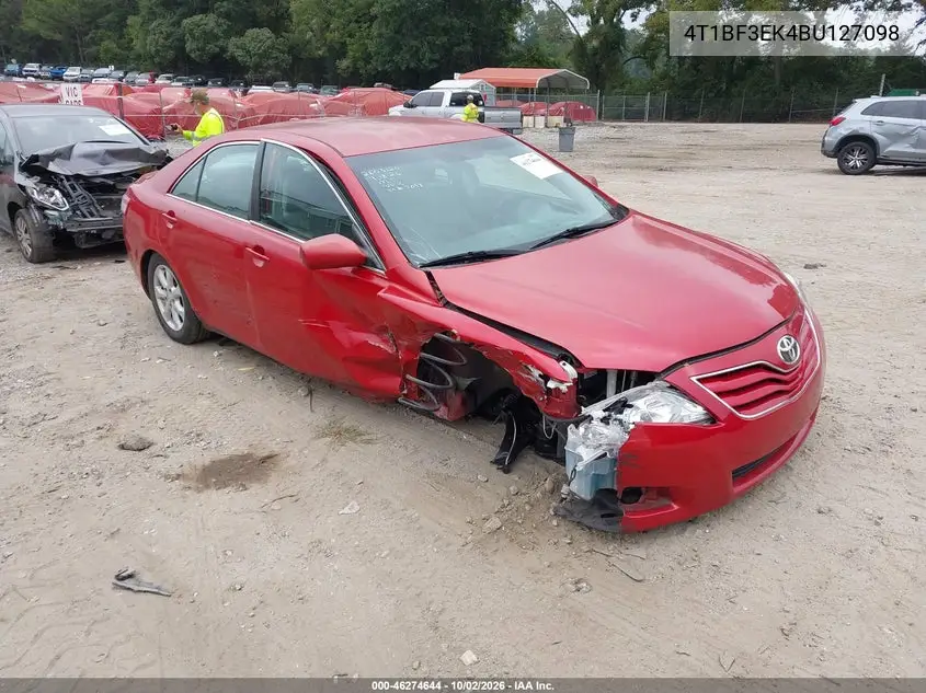 TOYOTA CAMRY 2011, VIN 4T1BF3EK4BU127098