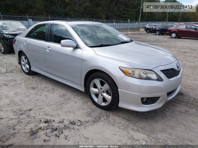 TOYOTA CAMRY 2011, VIN 4T1BF3EK8BU221453