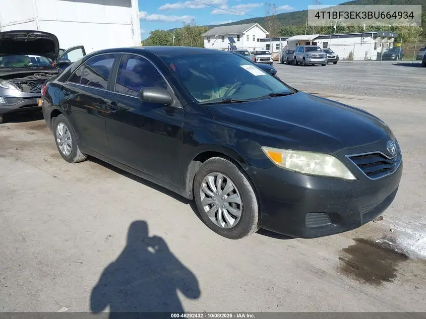 TOYOTA CAMRY 2011, VIN 4T1BF3EK3BU664934