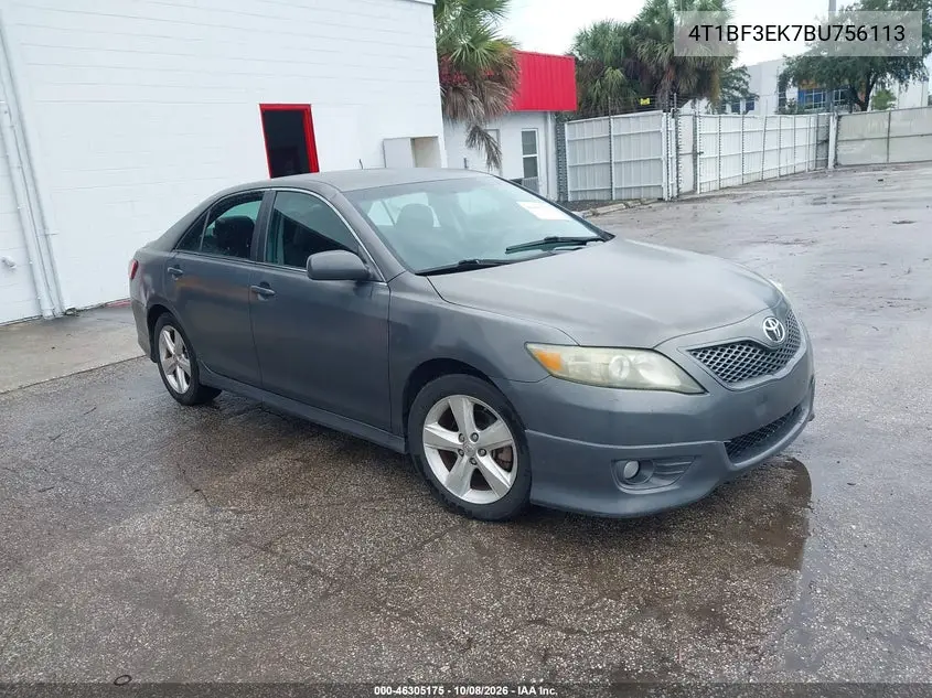 TOYOTA CAMRY 2011, VIN 4T1BF3EK7BU756113