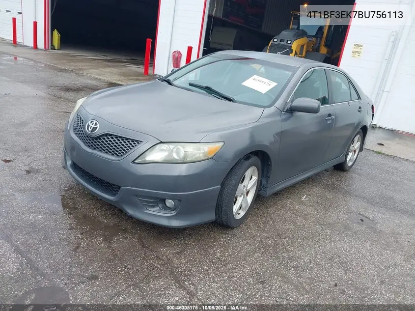 2011 TOYOTA CAMRY VIN 4T1BF3EK7BU756113 — фото 2